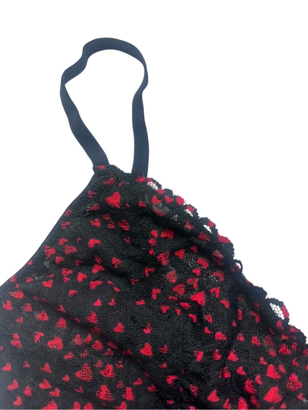 Victoria’s Secret Heart Print Lace Bralette M 34B Y2K Coquette Valentine